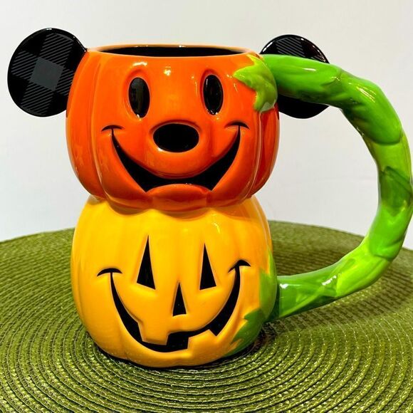 Disney Mickey Mouse Halloween Pumpkin Mug NWT - Picture 1 of 11